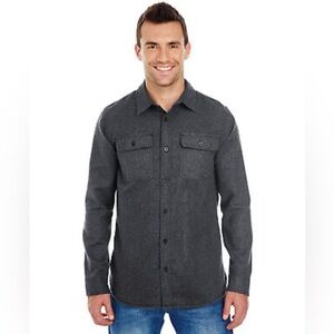 Men's Gray Casual Button Down Shirt